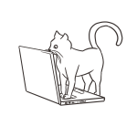 kat op laptop chatogand